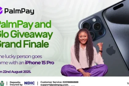 Win iPhone 15 Pro in PalmPay and Glo Giveaway grand finale