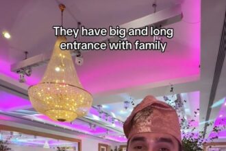 Lady Shares Her Husband’s Priceless Reaction After Experiencing a Nigerian Wedding Reception for the First Time (WATCH)