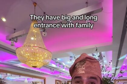 Lady Shares Her Husband’s Priceless Reaction After Experiencing a Nigerian Wedding Reception for the First Time (WATCH)