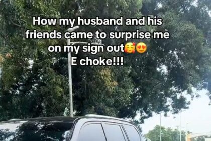 Lady shares how the “husband of her youth” and his friends showed up to her sign out (WATCH)