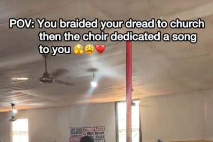 Man shared hilarious moment when the church choir dedicated a song to him after he showed up to service with dreadlocks (VIDEO)