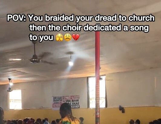 Man shared hilarious moment when the church choir dedicated a song to him after he showed up to service with dreadlocks (VIDEO)