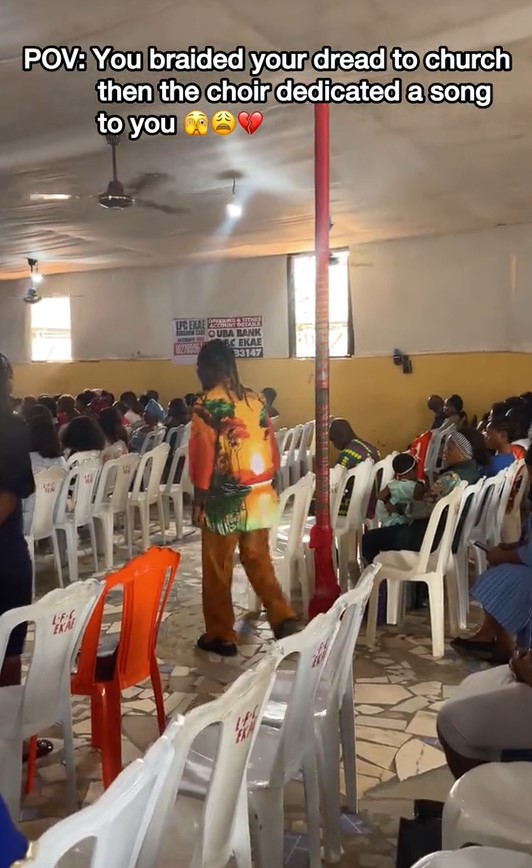 Man shared hilarious moment when the church choir dedicated a song to him after he showed up to service with dreadlocks (VIDEO)