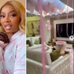 Media Personality, Toke Makinwa And Daughter Get Grand Welcome As They Arrive Nigeria