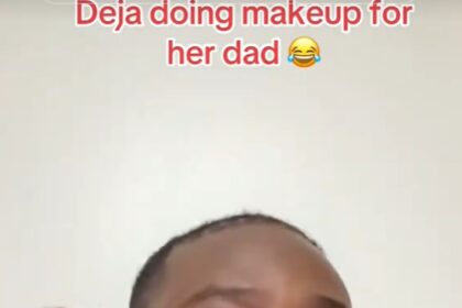 Adekunle Gold shares adorable video of his daughter Deja giving him a playful makeover (WATCH)