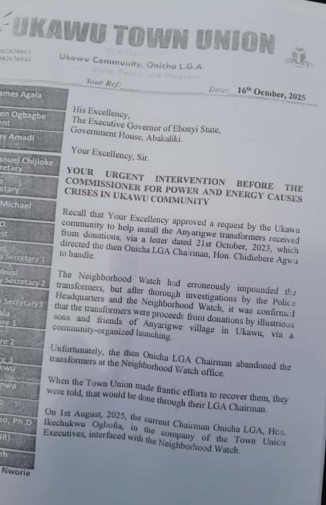 Community accuses Ebonyi commissioner of converting transformer to private use