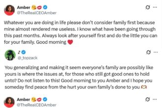 “Don’t put family first in your life, mine almost rendered me useless” – X influencer