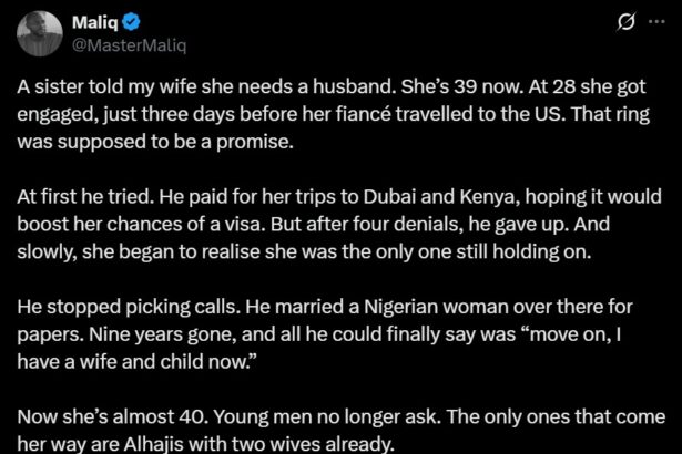 “Don’t waste your youth waiting for a man abroad” – Man warns, using a sister as an example