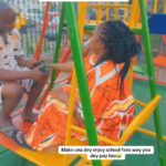 “If e reach your turn” – A lady and her husband decide to play on the swings at their children’s school at the end of a PTA meeting as part of an ongoing TikTok Challenge (WATCH)