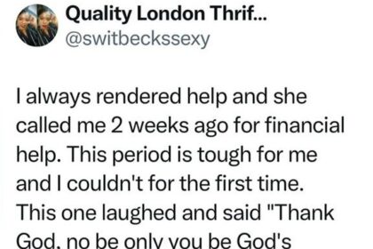 Lady shares her friend’s reaction after she couldn’t help financially for the first time