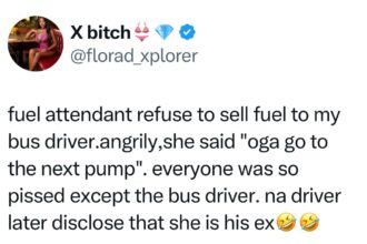 Lady shares the hilarious reason a fuel attendant refused to sell to a bus driver