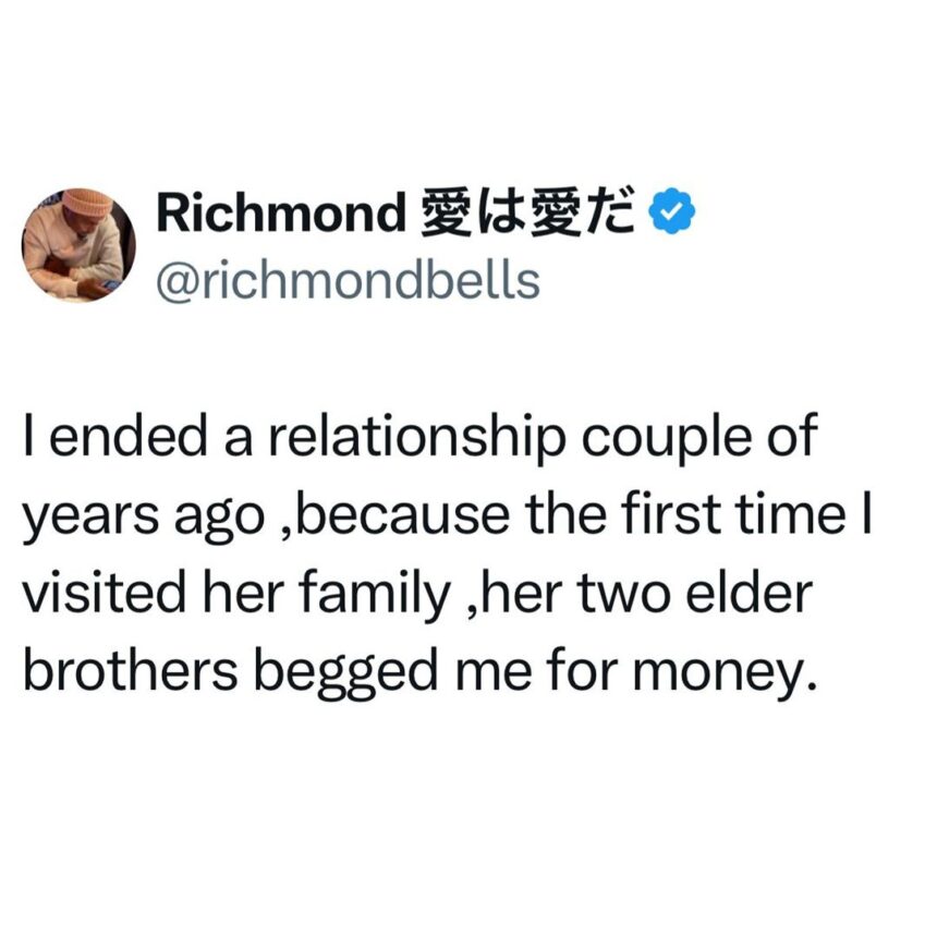 Man shares why he ended a relationship years ago