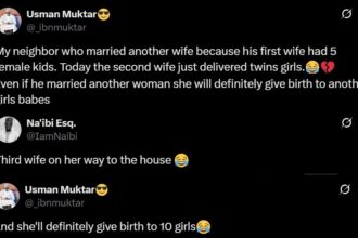 Man who married second wife because his first wife had only girls welcomes twin girls