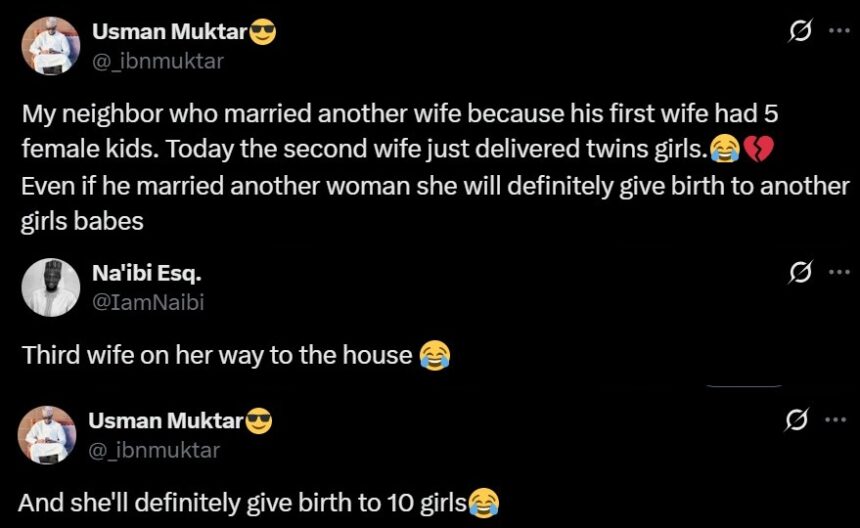 Man who married second wife because his first wife had only girls welcomes twin girls