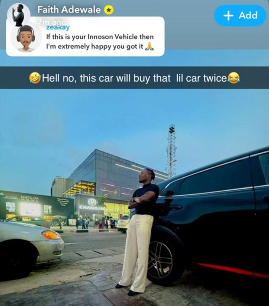 “This car will buy my BBNaija Innoson twice” – Faith Adewale flexes luxury ride