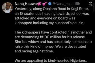 Lady cries out as bandits kidnap her cousin in Kogi while on his way to school