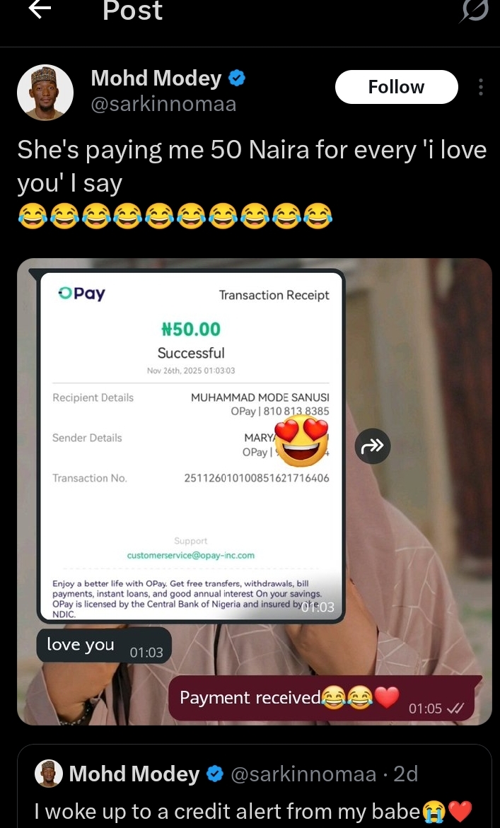 Man receives credit alert from girlfriend for Every ‘I Love You’ comment he declares to her