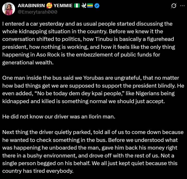 Moment bus driver dumps a passenger mid-trip after downplaying insecurity in Nigeria