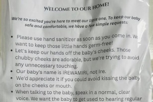 New parents’ rules for guests visiting their newborn spark conversation online