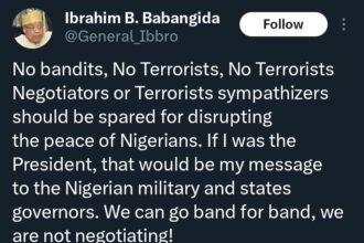 No bandits, terrorists, negotiators, sympathisers should be spared