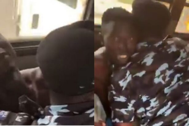 Outcry as Lagos policeman assaults bus conductor in broad daylight
