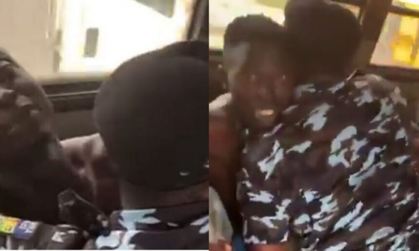 Outcry as Lagos policeman assaults bus conductor in broad daylight