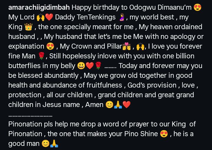 “Still hopelessly in love with you” — Actress Amarachi Igidimbah pens emotional birthday tribute to husband
