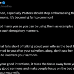 Stop embarrassing your wives in church!