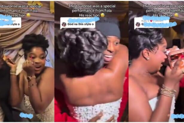 Surprising moment as bride leaves husband to hug singer Fola at wedding [Video]