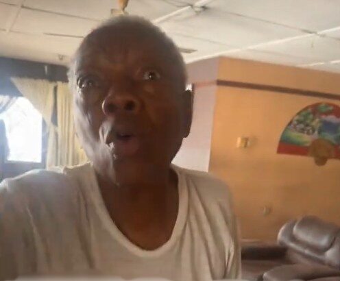 “Why didn’t you say who you are” – Drama as Grandma refuses to open the door for her grandson over insecurity concerns (VIDEO)