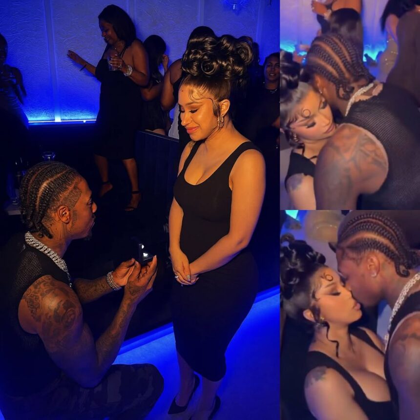 Stefon Diggs proposes to Cardi B