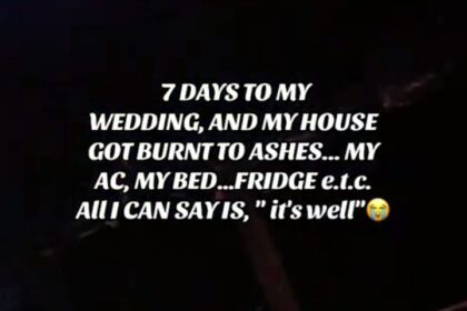 7 days to his wedding, man’s house properties burnt to ashes following fire incident