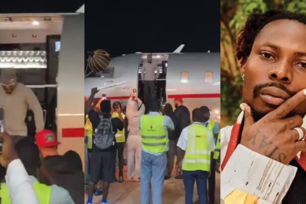 Asake returns to Lagos after a year in California, United States.