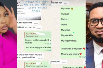 Chris Okafor: “Who do you want to leave me for” – Doris Ogala drops receipts of their relationship as she leaks chats
