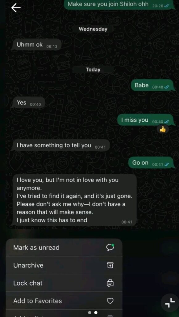 “Don’t ask me why “- Lady urges boyfriend to join Shiloh, receives breakup text days later