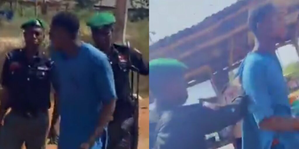 Drama as “Egbon Adugbo” faces Police after calling lady “Olosho” on the road