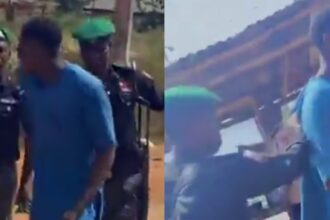 Drama as “Egbon Adugbo” faces Police after calling lady “Olosho” on the road