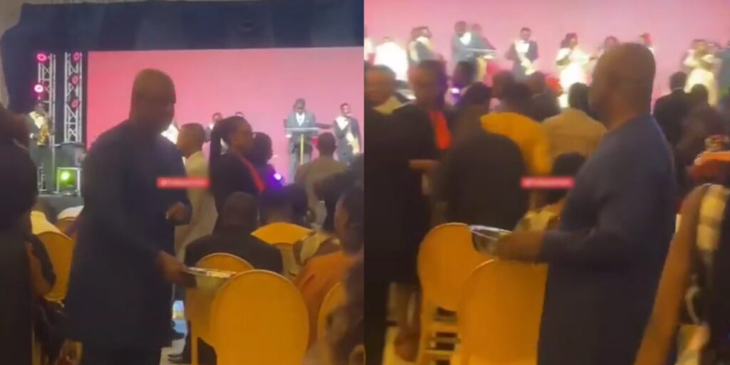 Former Senate President Pius Anyim spotted serving as usher in church