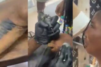 Girlfriend breaks down in tears while tattooing her boyfriend’s name on her hand