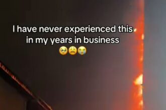 Great Nigeria Tower fire; “I’m just reaching”- Lady whose shop was affected issues warning to customers