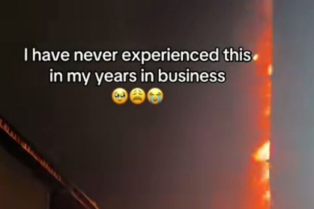 Great Nigeria Tower fire; “I’m just reaching”- Lady whose shop was affected issues warning to customers