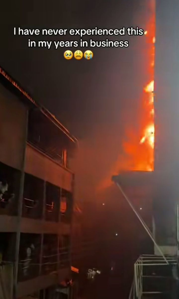 Great Nigeria Tower fire; “I’m just reaching”- Lady whose shop was affected issues warning to customers