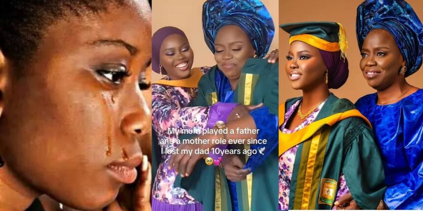 Heartbroken lady mourns mother who passed away on her convocation day