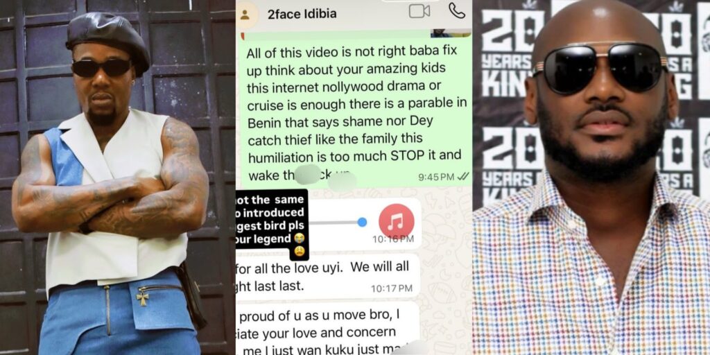 “I kuku wan just mad” – 2Face laments to Wizkid’s associate, Godson