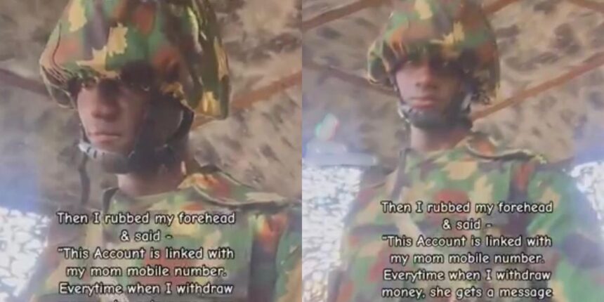 “I withdraw ₦7100 daily” – Nigerian soldier shares how he reassures his mom that he’s alive