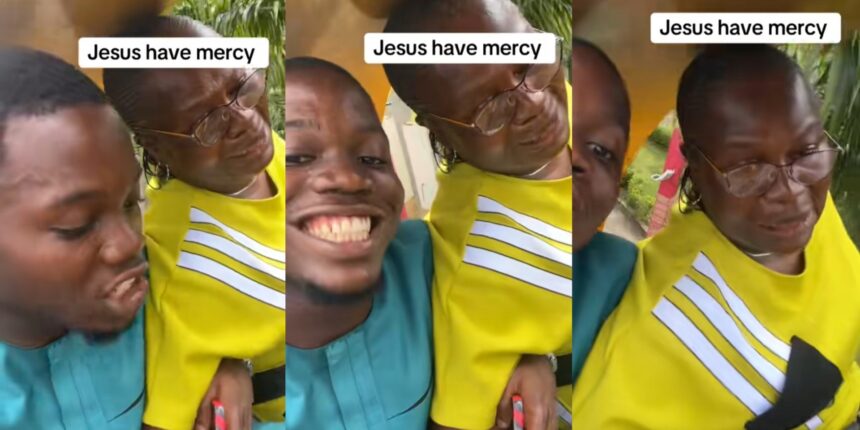 “Jesus have mercy!” – Nigerian mom screams in fear as she rides on rollercoaster for the first time
