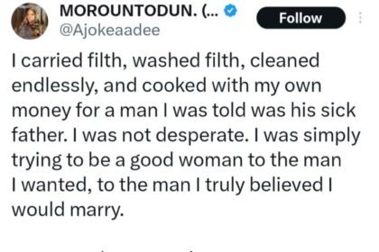 Lady shares how man deceived her into caring for his in-laws while hiding his marriage