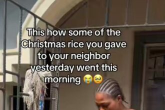 Lady who received Christmas rice from neighbour shares why she threw it away