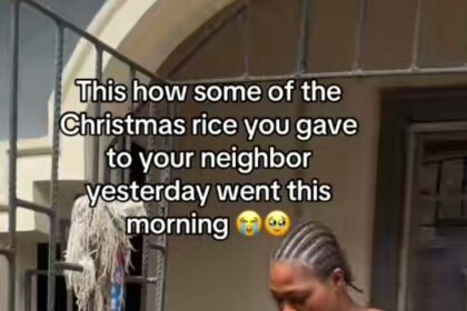 Lady who received Christmas rice from neighbour shares why she threw it away