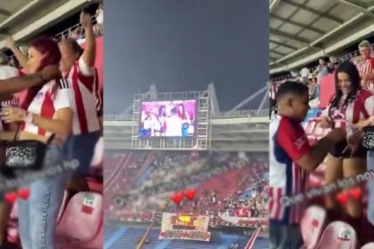 Man proposed to his two girlfriends during a live football match